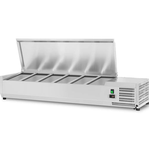 Refrigerated Servery Prep Top 1500mm 6xGN1/3 Depth 380mm Stainless steel lid - GA515