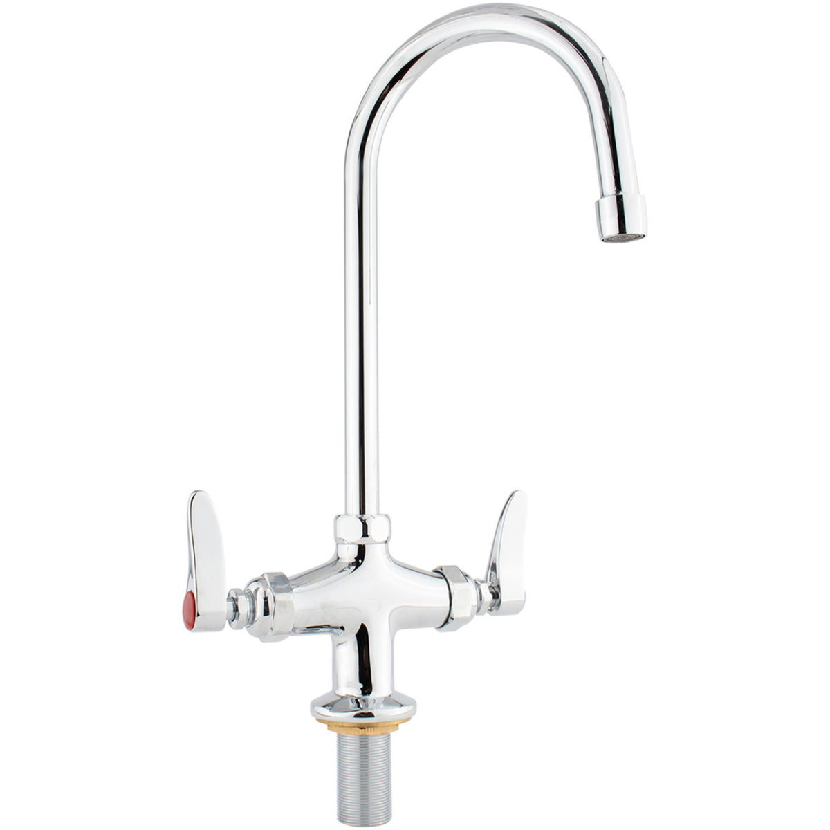 Commercial Single Hole Deck Mount Faucet with 6" Swivel Gooseneck Chrome Plated Brass - GD3601