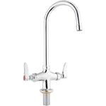 Commercial Single Hole Deck Mount Faucet with 6" Swivel Gooseneck Chrome Plated Brass - GD3601