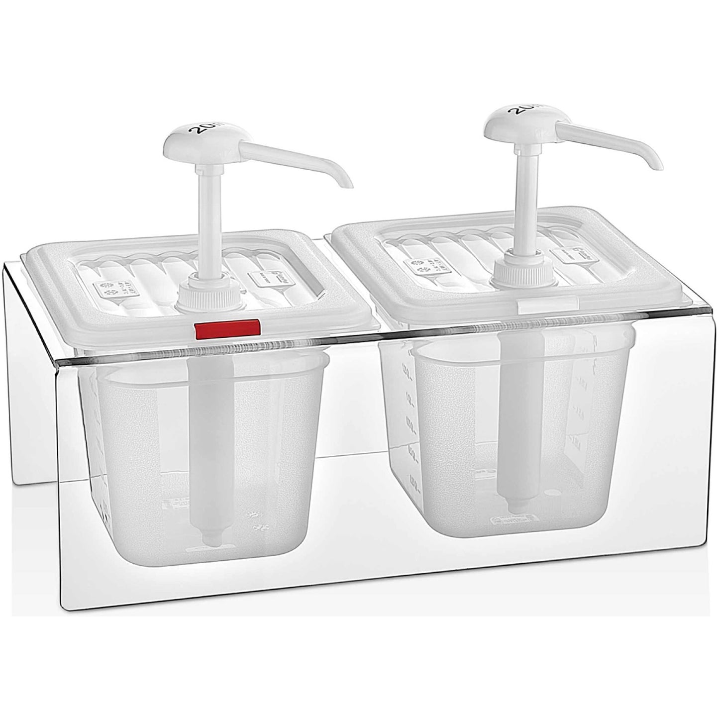 Condiment/Sauce Dispenser with Stand 2x2 litre pumps Plastic - GDP02