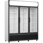 Commercial Triple Bottle cooler Upright 1065 litres Fan assisted cooling Hinged doors Black&White - GDR666