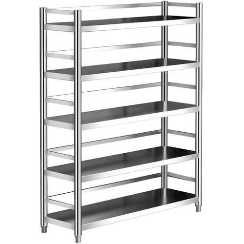 Commercial Shelving Unit 5 Shelves Stainless Steel 1200x350x1810mm - GEW16