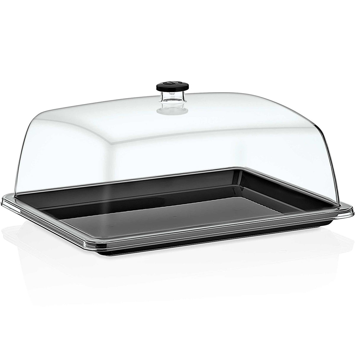 Polycarbonate Gastronorm Tray with Dome cover GN1/3 Black - GFT13BL-GF13