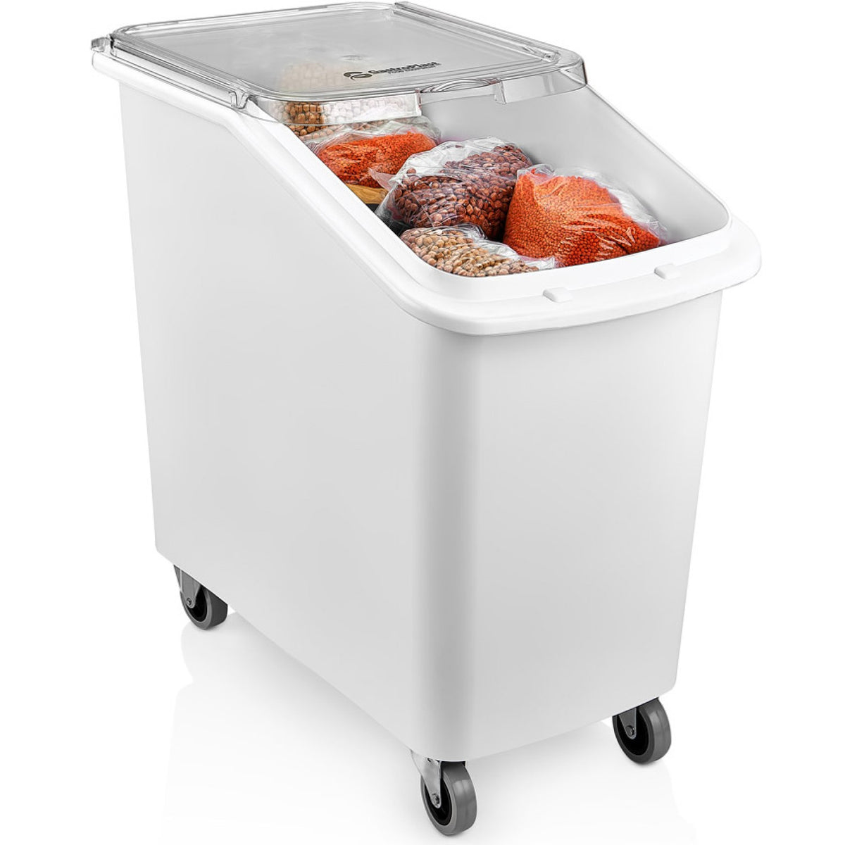 Mobile Ingredient Bin 60 litre Transparent lid - GIB03