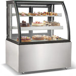 Cake counter Curved front 1000x700x1200mm 2 shelves Stainless steel base LED - GN1000CF2