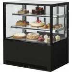 Cake counter Straight front 1000x700x1200mm 2 shelves Black base LED - GN1000R2BLACK