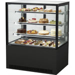 Cake counter Straight front 1000x730x1300mm 3 shelves Black base LED - GN1000R3BLACK