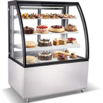 Cake counter Curved front 1200x730x1300mm 3 shelves Stainless steel base LED - GN1200CF3