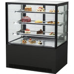 Cake counter Straight front 1200x730x1300mm 3 shelves Black base LED - GN1200R3BLACK
