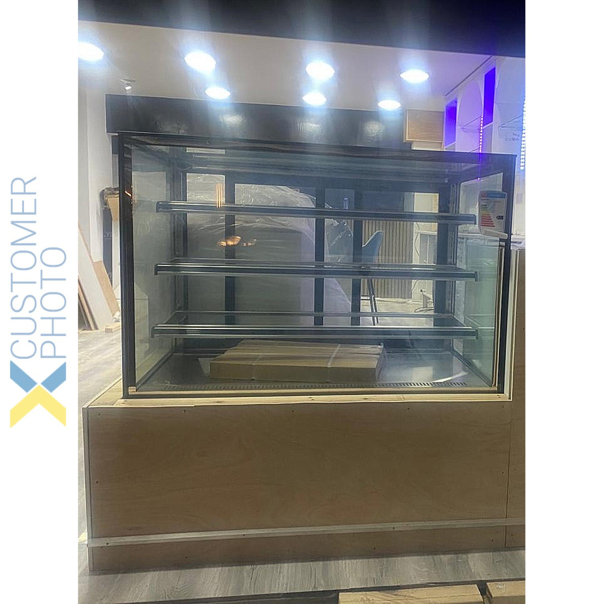 Cake counter 1200x730x1300mm 3 shelves Stainless steel base LED - GN1200RF3