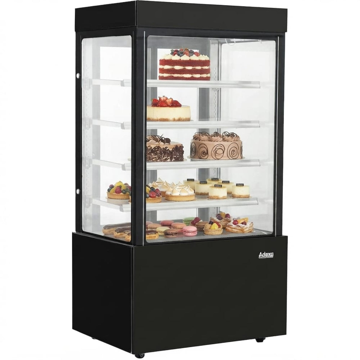 Cake counter 1200x740x1900mm 4 shelves LED Black - GN1200SMBLACK