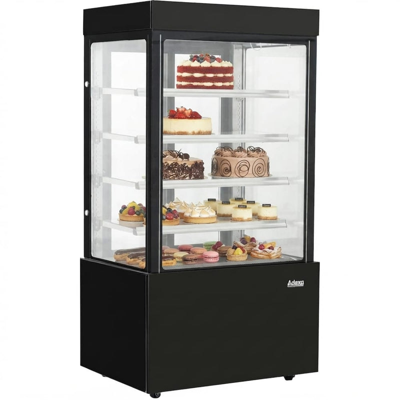 Cake counter 1200x740x1900mm 4 shelves LED Black - GN1200SMBLACK