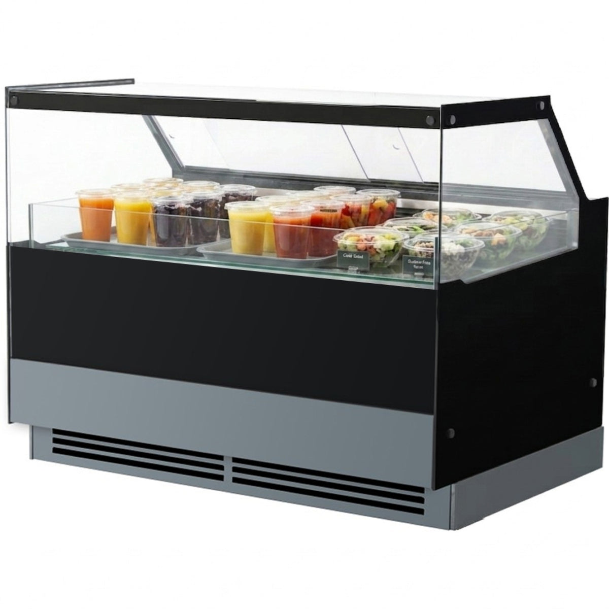 Serve over Deli counter Black front Straight glass front Width 1500mm - GN1500CK2BLACK