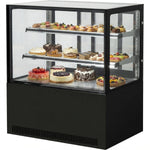 Cake counter Straight front 1500x730x1200mm 2 shelves Black base LED - GN1500R2BLACK