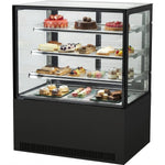 Cake counter Straight front 1500x730x1300mm 3 shelves Black base LED - GN1500R3BLACK