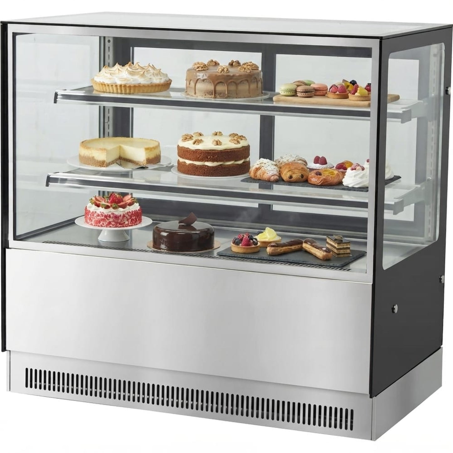 Cake counter 1500x730x1200mm 2 shelves Mirror front LED - GN1500RF2