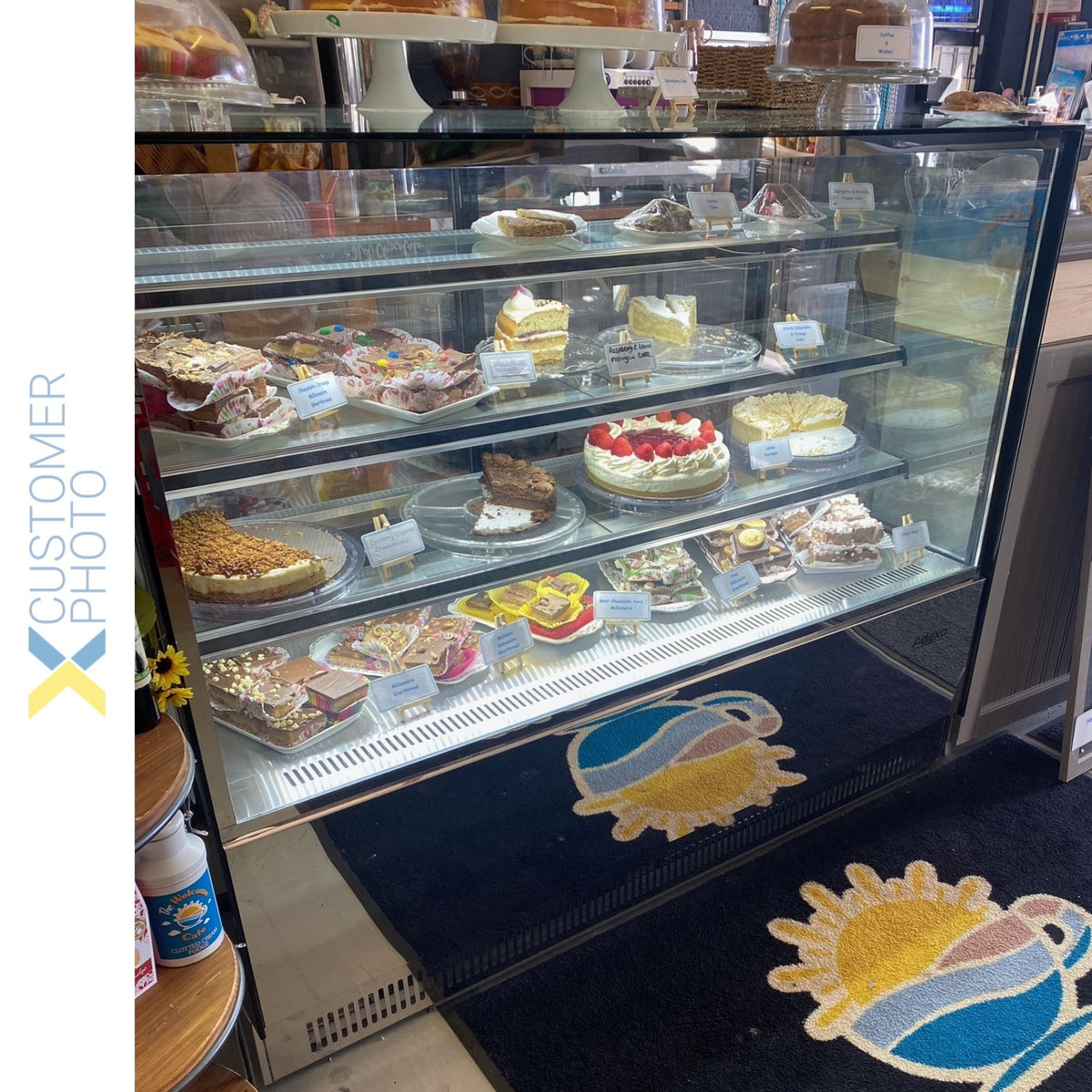 Cake counter 1500x730x1300mm 3 shelves Stainless steel base LED - GN1500RF3