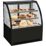 Cake counter Curved front 1800x730x1200mm 2 shelves Black base LED - GN1800C2BLACK