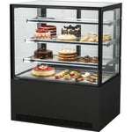 Cake counter Straight front 1800x730x1300mm 3 shelves Black base LED - GN1800R3BLACK
