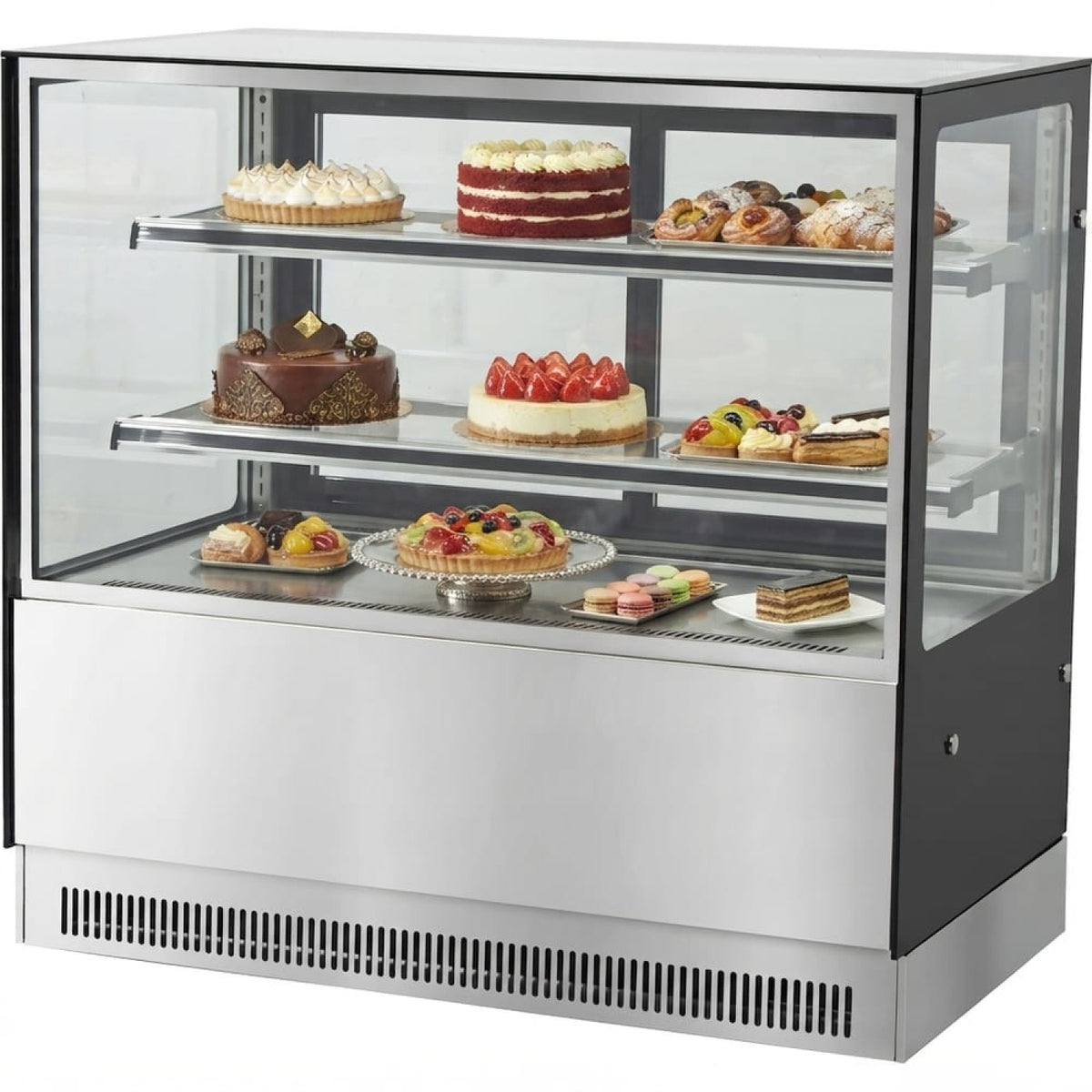 Cake counter 1800x730x1200mm 2 shelves Mirror front LED - GN1800RF2