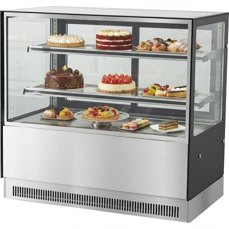 Cake counter 1800x730x1200mm 2 shelves Mirror front LED - GN1800RF2