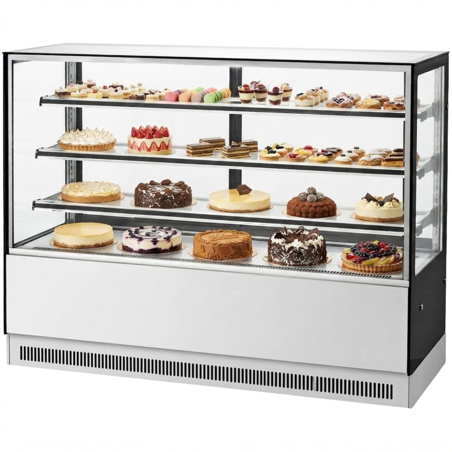 Cake counter 1800x730x1300mm 3 shelves Stainless steel base LED - GN1800RF3