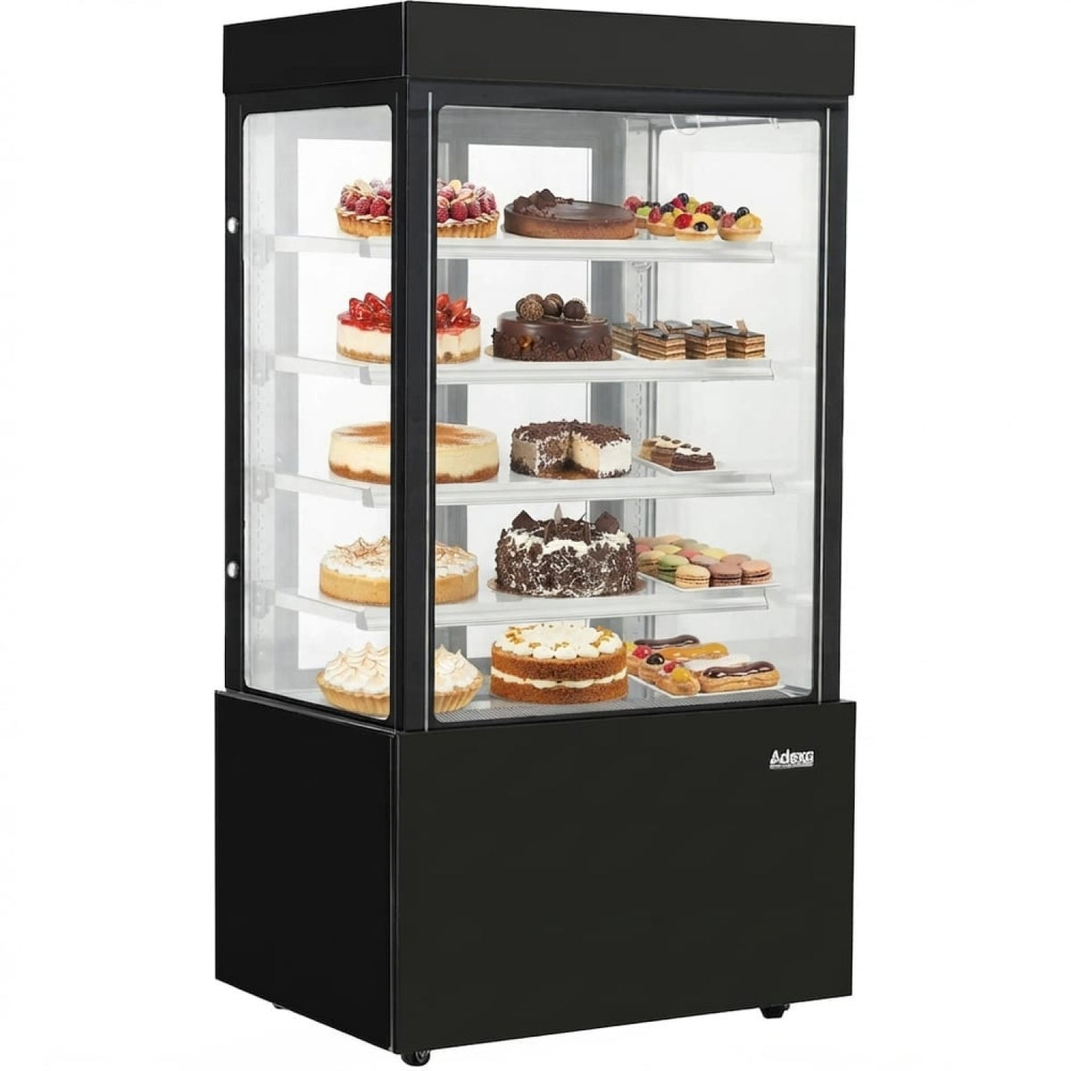 Cake Display Straight front 1800x740x1900mm 4 shelves Black - GN1800SMBLACK