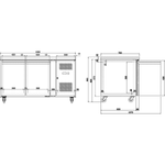 Commercial Refrigerated Counter 4 drawers Depth 700mm - 4DRG21V