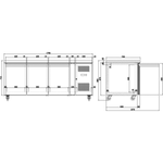 Commercial Freezer counter Ventilated 3 doors Depth 700mm - THP3100BT