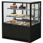 Cake counter Straight front 900x700x1200mm 2 shelves Black base LED - GN900R2BLACK