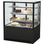 Cake counter Straight front 900x730x1300mm 3 shelves Black base LED - GN900R3BLACK