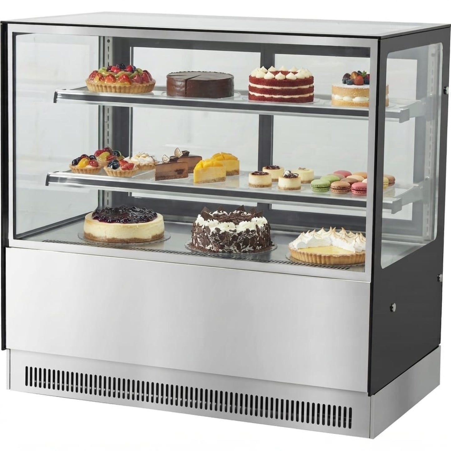 Cake counter 900x700x1200mm 2 shelves Mirror front LED - GN900RF2
