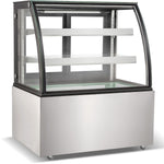 Cake counter Curved front 1200x730x1200mm 2 shelves Stainless steel base LED - GN1200CF2
