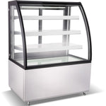 Cake counter Curved front 1200x730x1300mm 3 shelves Stainless steel base LED - GN1200CF3