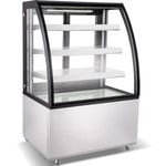 Cake counter Curved front 900x730x1300mm 3 shelves Stainless steel base LED - GN900CF3