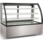 Cake counter Curved front 1800x730x1300mm 3 shelves Stainless steel base LED - GN1800CF3