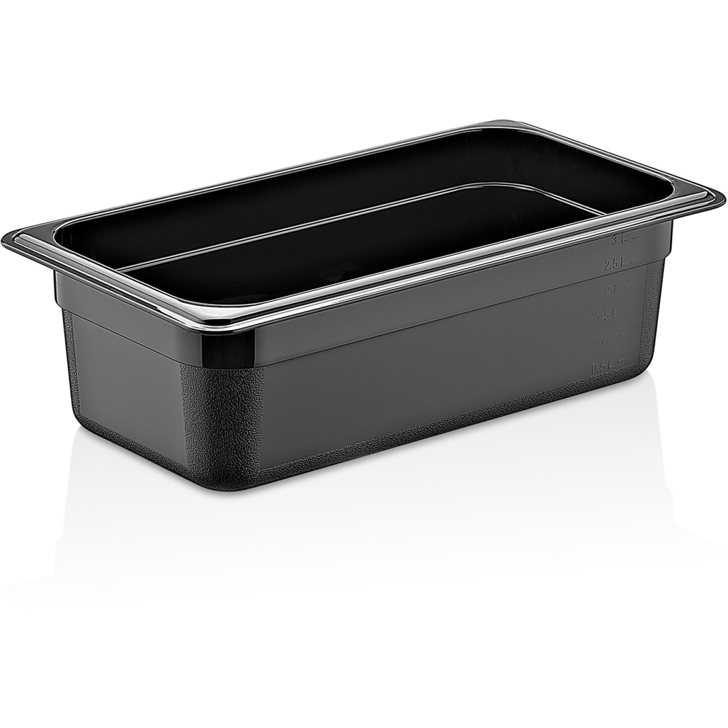 Polycarbonate Gastronorm Pan GN1/3 Depth 100mm Black 3 litres - GNP13100B