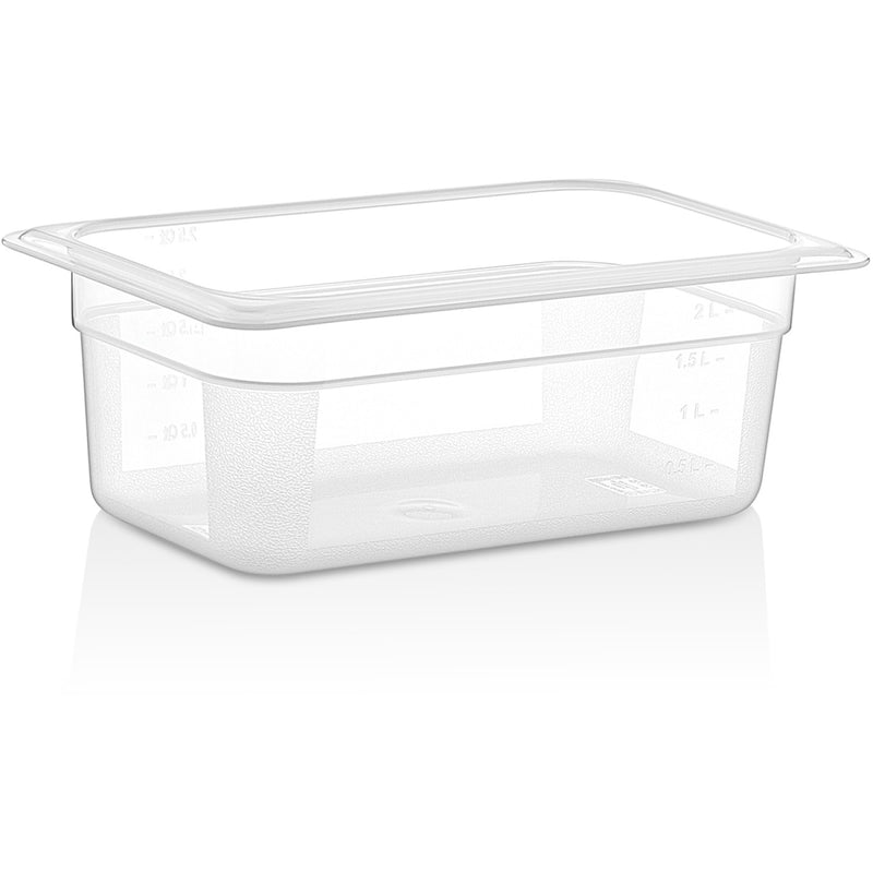 Polypropylene Gastronorm Pan GN1/4 Depth 100mm Clear 2 litres - GNPP14100