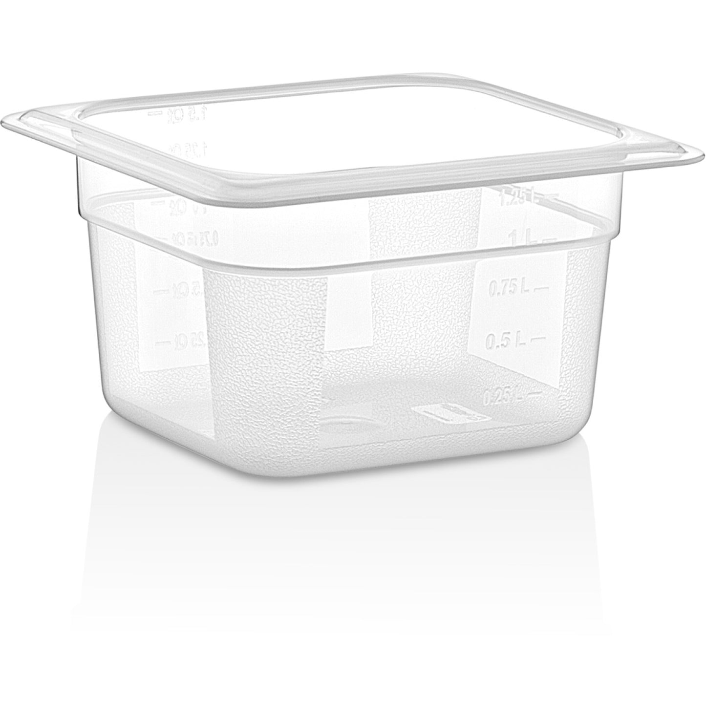 Polypropylene Gastronorm Pan GN1/6 Depth 100mm Clear 1.25 litres - GNPP16100
