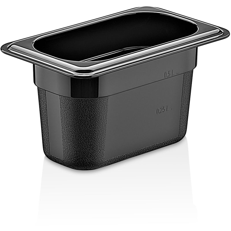 Polypropylene Gastronorm Pan GN1/9 Depth 100mm Black - GNPP19100B