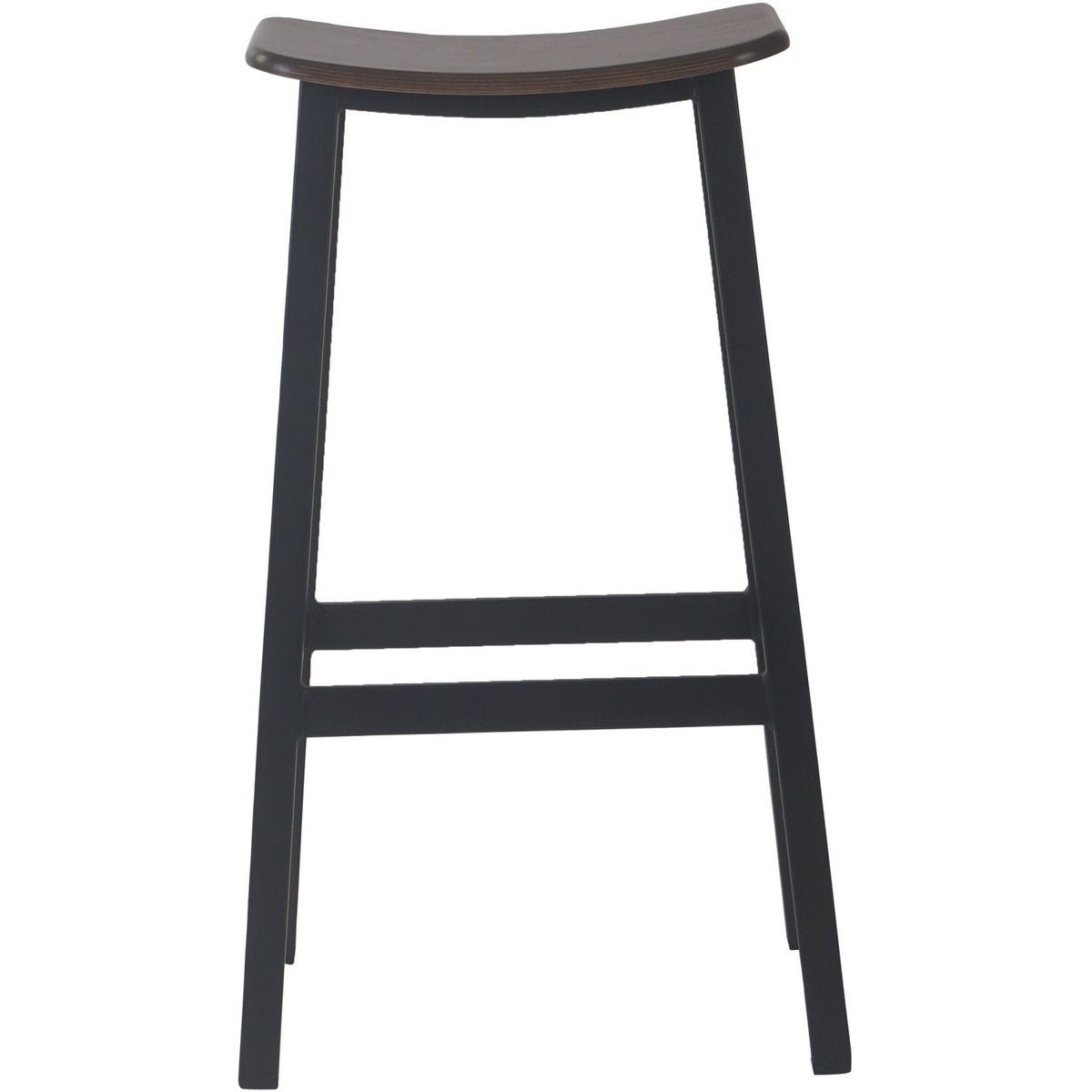 Black Steel Barstool with Walnut seat - GS60502