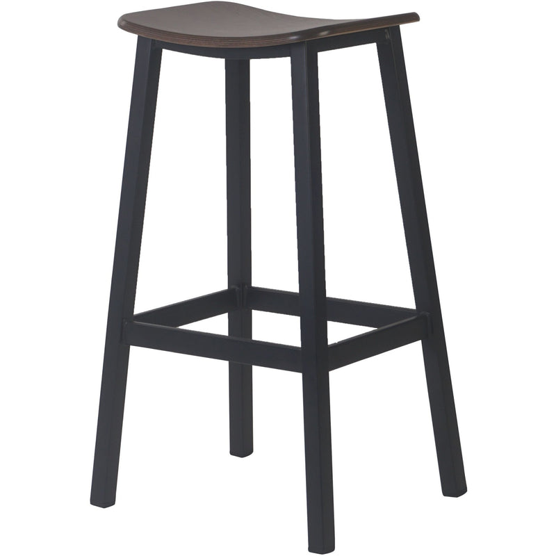 Black Steel Barstool with Walnut seat - GS60502
