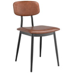 Black Steel Chair with Brown Vinyl Cushion Seat & Brown Vinyl Back - GS60606BROWNCUSHSEATBROWNBACK