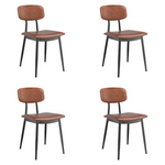 Black Steel Chair with Brown Vinyl Cushion Seat & Brown Vinyl Back - GS60606BROWNCUSHSEATBROWNBACK