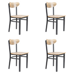 Black Steel Chair with Driftwood Seat & Driftwood Back - GS65VDWSDWB
