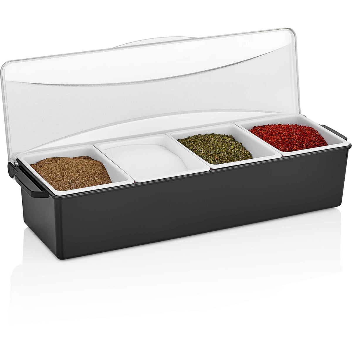 Garnish Tray / Condiment Dispenser with Lid 4 compartments - GSE04