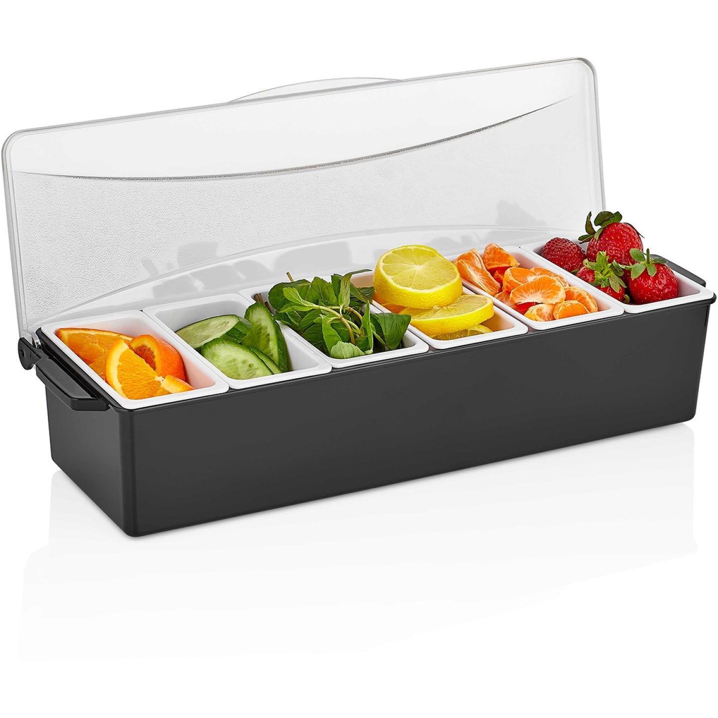 Garnish Tray / Condiment Dispenser with Lid 6 compartments - GSE06