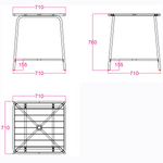 Bistro Table Steel Gun Metal 710x710mm Indoors - GSHW1046GM