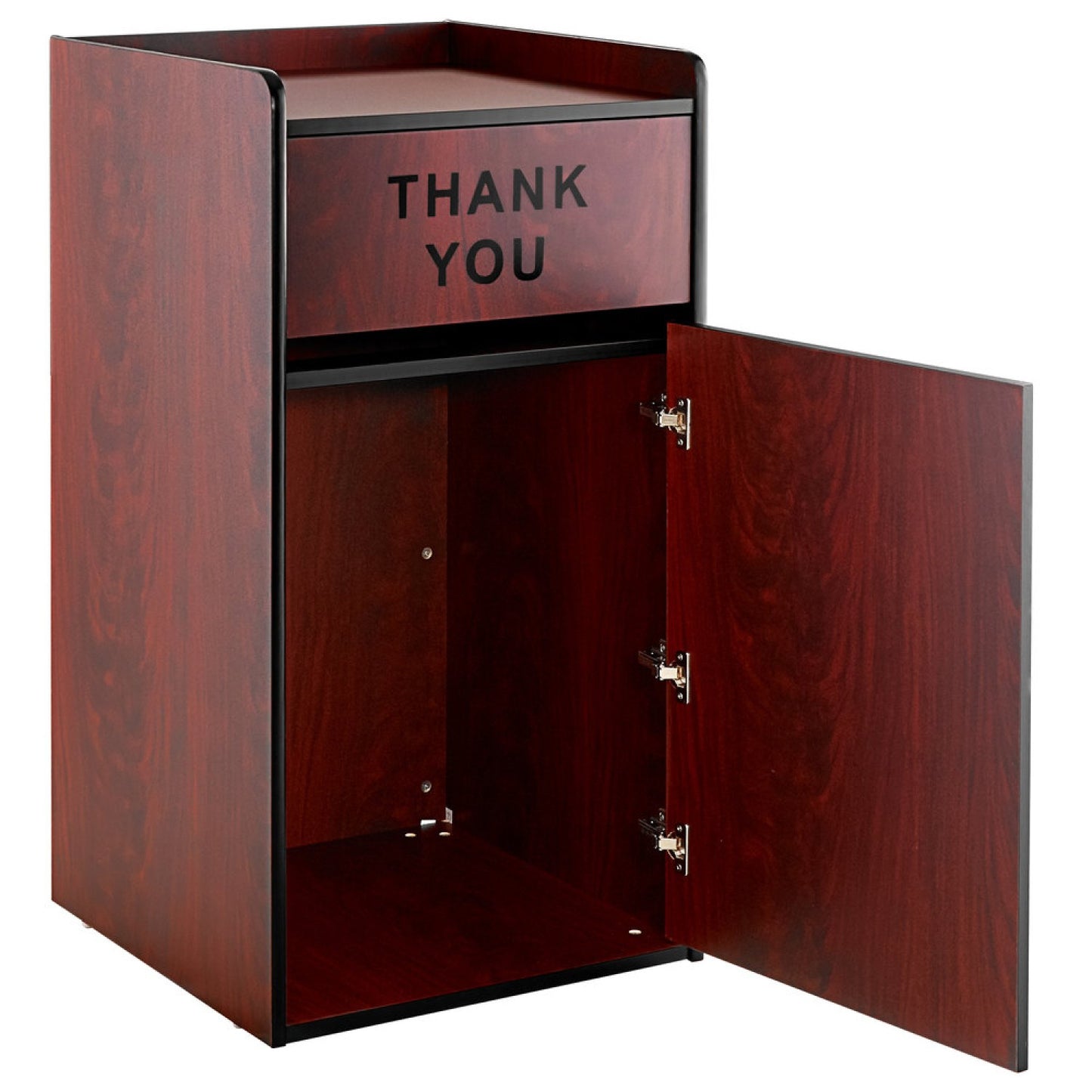 Adexa Commercial Rubbish Bin Cabinet with Tray Return Shelf | Mahogany | Restaurants UK