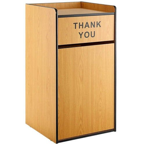 Adexa Commercial Rubbish Bin Cabinet with Tray Return Shelf | Natural | Restaurants UK